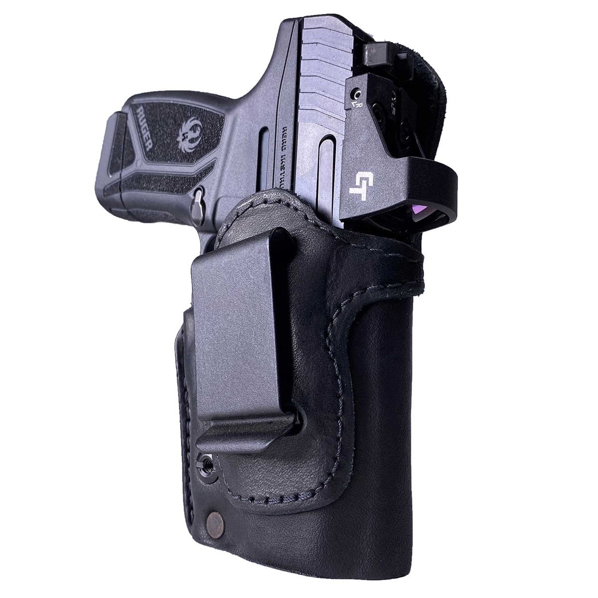 LockLeather™ OWB • Form Fitted Hybrid Gun Holster • Leather w/ Kydex  Advantage!! Outside Waist Open/Conceal Carry