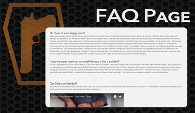 Button to FAQ page